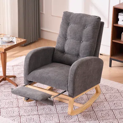 STREAMDALE FURNITURE STREAMDALE PLUSH ROCKING LOUNGE CHAIR WITH SIDE POCKET FOR RELAXATION AND SUPPORT