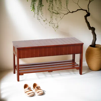 STREAMDALE FURNITURE STREAMDALE QUALITY SOLID WOOD SHOE BENCH WITH STORAGE