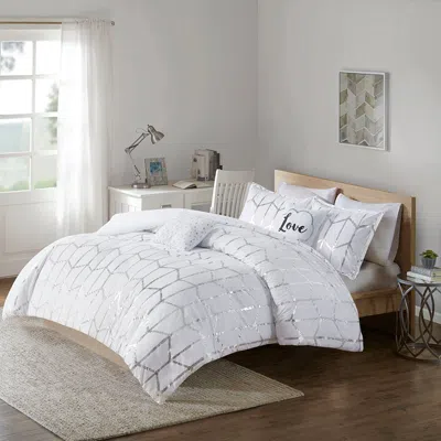 STREAMDALE FURNITURE STREAMDALE RAINA METALLIC PRINTED COMFORTER SET