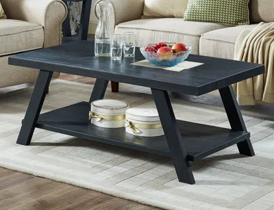 STREAMDALE FURNITURE STREAMDALE REPLICATED WOOD SHELF COFFEE TABLE IN BLACK FINISH
