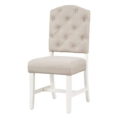 STREAMDALE FURNITURE STREAMDALE RETRO 4-PIECE DINING CHAIR SET (OAK WOOD + OFF WHITE)