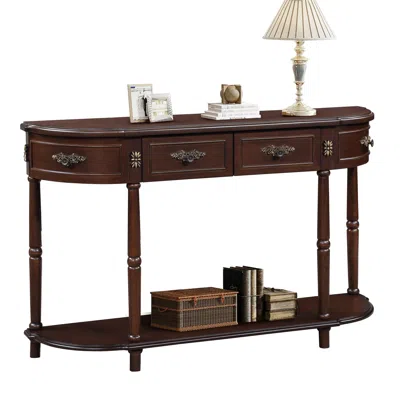 STREAMDALE FURNITURE STREAMDALE RETRO CURVED WOOD CONSOLE TABLE