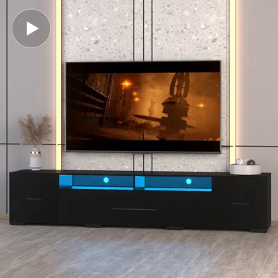 STREAMDALE FURNITURE STREAMDALE RGB LED TV STAND WITH STORAGE AND REMOTE CONTROL