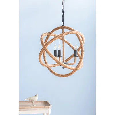 STREAMDALE FURNITURE STREAMDALE ROPE GLOBE CHANDELIER WITH ADJUSTABLE CHAIN