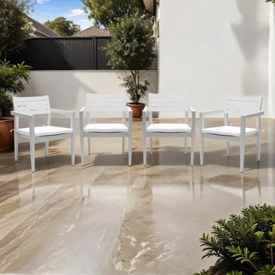 STREAMDALE FURNITURE STREAMDALE SLEEK CONTEMPORARY ALUMINUM DINING SET FOR INDOOR/OUTDOOR LIVING