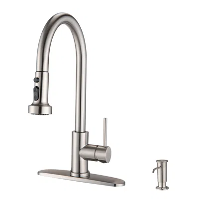 STREAMDALE FURNITURE STREAMDALE STAINLESS STEEL PULL DOWN KITCHEN FAUCET WITH SOAP DISPENSER