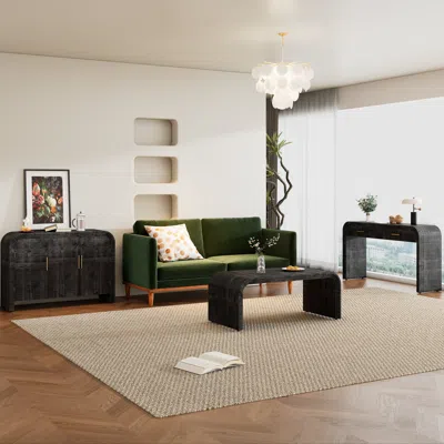 STREAMDALE FURNITURE STREAMDALE THREE-PIECE RETRO FURNITURE SET: SIDEBOARD, CONSOLE, COFFEE TABLE