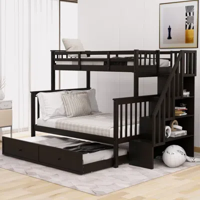 STREAMDALE FURNITURE STREAMDALE TWIN-OVER-FULL BUNK BED WITH TWIN SIZE TRUNDLE