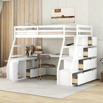 STREAMDALE FURNITURE STREAMDALE TWIN SIZE LOFT BED WITH WITH 7 DRAWERS 2 SHELVES AND DESK