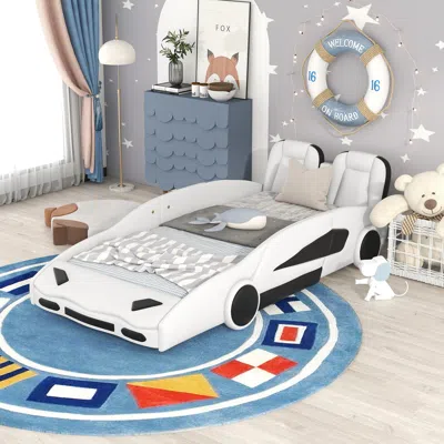 STREAMDALE FURNITURE STREAMDALE TWIN SIZE RACE CAR-SHAPED PLATFORM BED WITH WHEELS