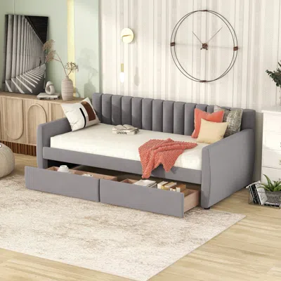 STREAMDALE FURNITURE STREAMDALE TWIN SIZE UPHOLSTERED DAYBED WITH DRAWERS