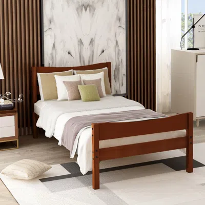 STREAMDALE FURNITURE STREAMDALE TWIN SIZE WOOD PLATFORM BED WITH HEADBOARD AND WOODEN SLAT SUPPORT