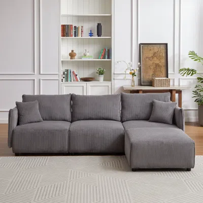 STREAMDALE FURNITURE STREAMDALE VERSATILE COMFORT MODERN & CUSTOMIZABLE MODULAR CORDUROY SOFA
