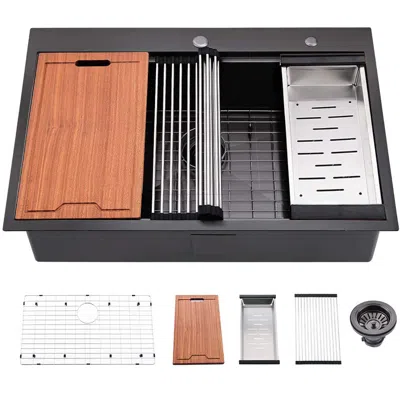 STREAMDALE FURNITURE STREAMDALE WORKSTATION 33-INCH DROP-IN 16 GAUGE KITCHEN SINK R10 RADIUS