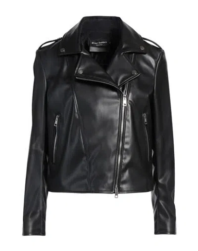STREET LEATHERS STREET LEATHERS WOMAN JACKET BLACK SIZE S POLYURETHANE, VISCOSE