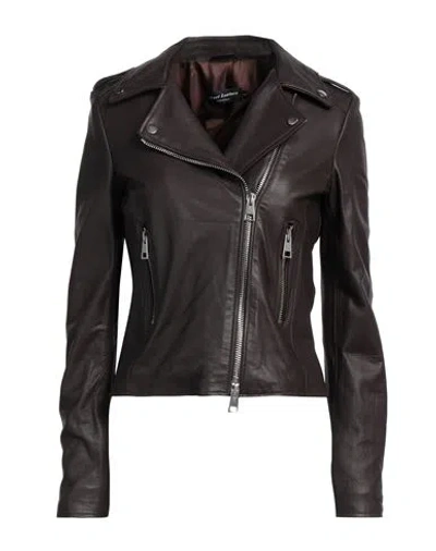 STREET LEATHERS STREET LEATHERS WOMAN JACKET CHOCOLATE BROWN SIZE XL LEATHER