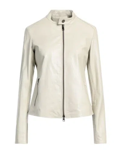STREET LEATHERS STREET LEATHERS WOMAN JACKET LIGHT GREY SIZE M LEATHER