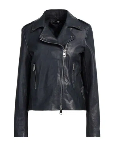 STREET LEATHERS STREET LEATHERS WOMAN JACKET MIDNIGHT BLUE SIZE M LEATHER