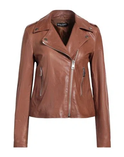 STREET LEATHERS STREET LEATHERS WOMAN JACKET TAN SIZE XL LEATHER