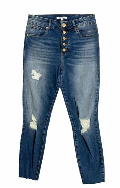 STS BLUE WOMEN'S BRIE DISTRESSED HIGH RISE ANKLE SKINNY JEANS IN BLUE