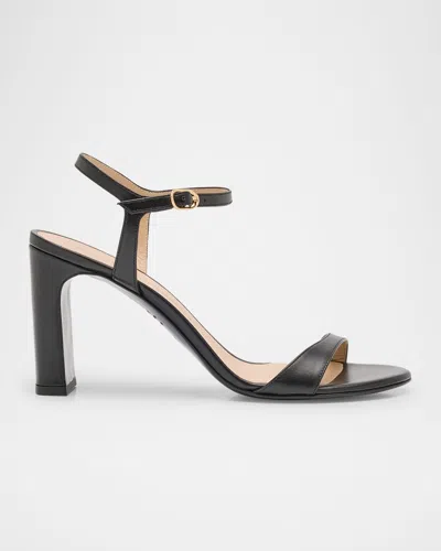 STUART WEITZMAN BABETTE LEATHER ANKLE-STRAP SANDALS