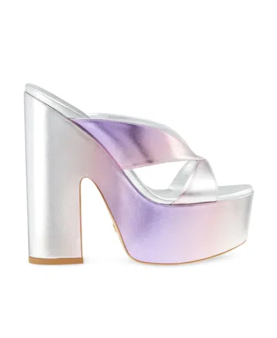 STUART WEITZMAN STUART WEITZMAN MIAMI PLATFORM METALLIC MULES