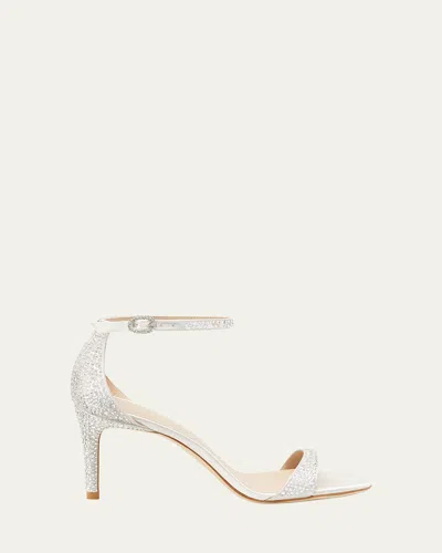 STUART WEITZMAN NUDIST EMBELLISHED ANKLE-STRAP SANDALS