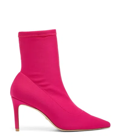 STUART WEITZMAN STUART WEITZMAN, STUART 85 STRETCH BOOTIE, LAST CHANCE, MAGENTA, SATIN