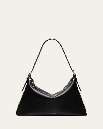 STUART WEITZMAN STUART STUDDED LEATHER SHOULDER BAG