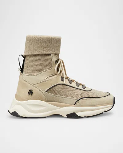 STUART WEITZMAN SW HIGH-TOP LEATHER HIKER TRAINER SNEAKERS