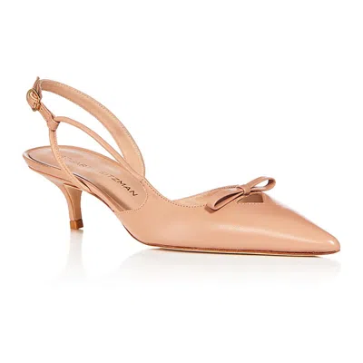 STUART WEITZMAN TULLY 50 WOMENS BOW DENIM SLINGBACK HEELS