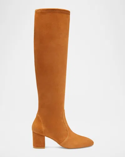 STUART WEITZMAN YULIANA STRETCH SUEDE KNEE BOOTS