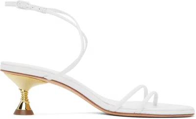STUDIO AMELIA WHITE HELIX 50 HEELED SANDALS