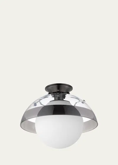 STUDIO M MAT SANDERS DESIGN FROM STUDIO M DOMAIN 14" SEMI FLUSH MOUNT - FROST/BRASS