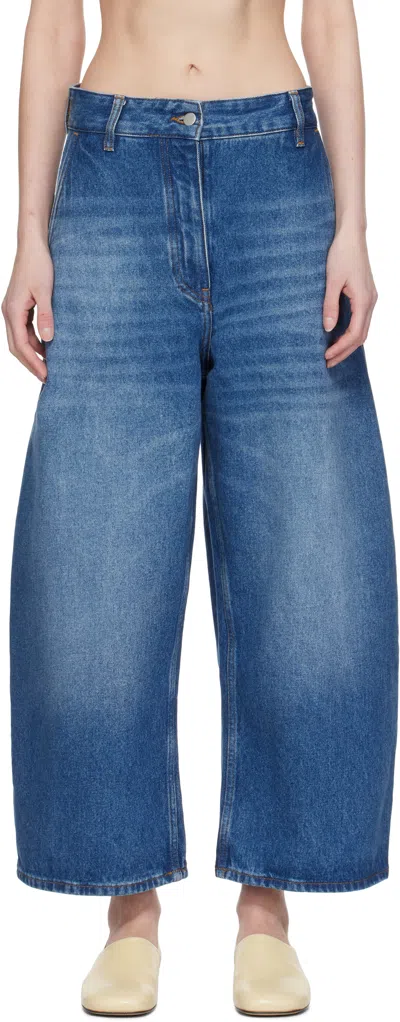 STUDIO NICHOLSON BLUE CHALCO JEANS