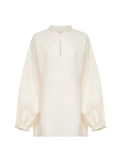 STUDIO NICHOLSON IVORY MATELASSÉ COTTON BLEND SEIL TOP