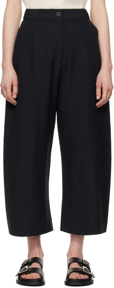 STUDIO NICHOLSON NAVY CHALCO TROUSERS