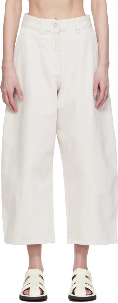 STUDIO NICHOLSON OFF-WHITE CHALCO JEANS