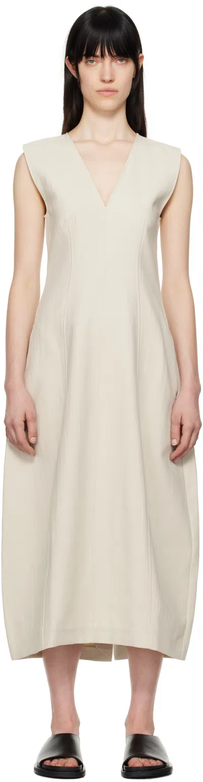 STUDIO NICHOLSON OFF-WHITE ENNA MIDI DRESS