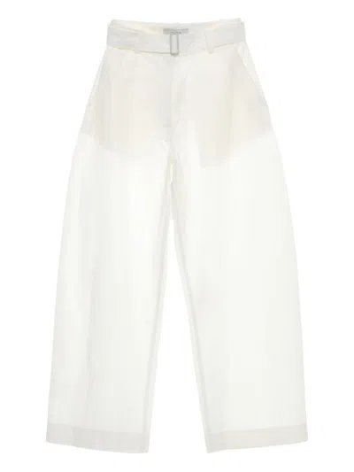 STUDIO NICHOLSON WOMEN WHITE ROUND LEG COTTON TROUSERS, 30 LUXURY PANTS FOR WOMEN DARVEYS