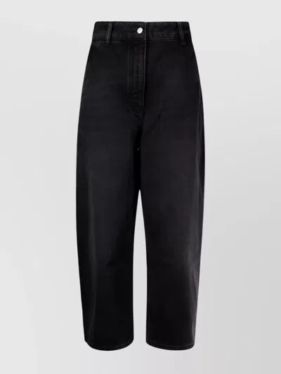 STUDIO NICHOLSON WIDE LEG DENIM JEANS WITH BELT LOOPS