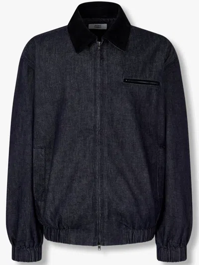 STUDIO TOMBOY CORDUROY-COLLAR DENIM JACKET