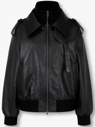 STUDIO TOMBOY FAUX-LEATHER BOMBER JACKET