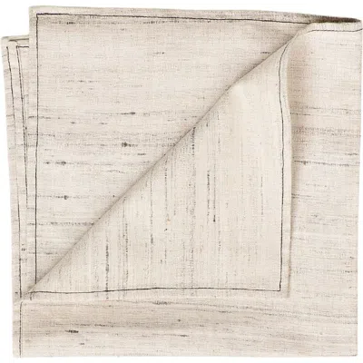 STUDIO VARIOUSLY STUDIO VARIOUSLY KORA OFF WHITE PEACE SILK HANDLOOM NAPKIN