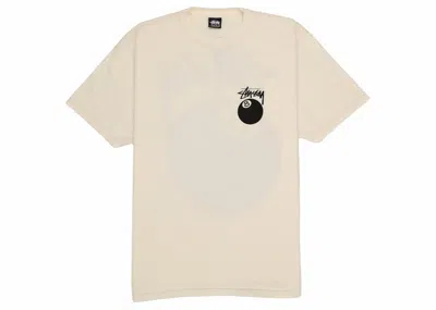STUSSY 8 BALL PIGMENT DYED TEE SHIRT IN NATURAL