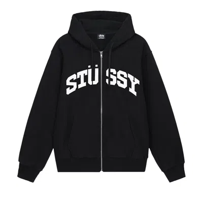 STUSSY STUSSY BLOCK SPORT ZIP HOODIE 'BLACK'
