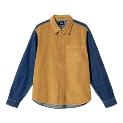 STUSSY Stussy Corduroy Denim Mix Shirt 'Brown Blue'