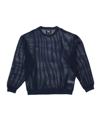 STUSSY MESH-PANEL LONG-SLEEVED JUMPER