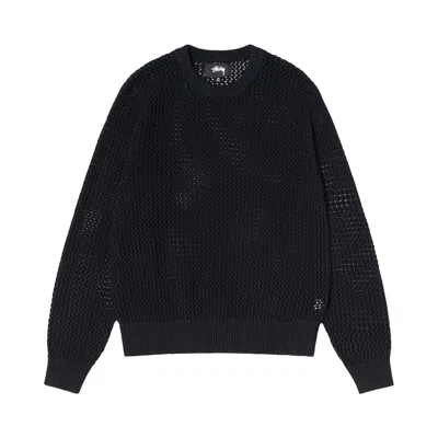 STUSSY STUSSY PIGMENT DYED LOOSE GAUGE SWEATER 'SOLID BLACK'