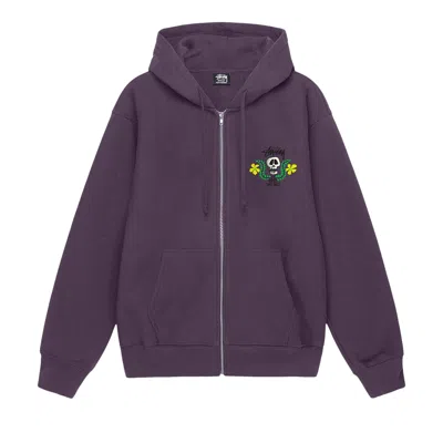 STUSSY STUSSY SKULL CREST ZIP HOODIE 'GRAPE'